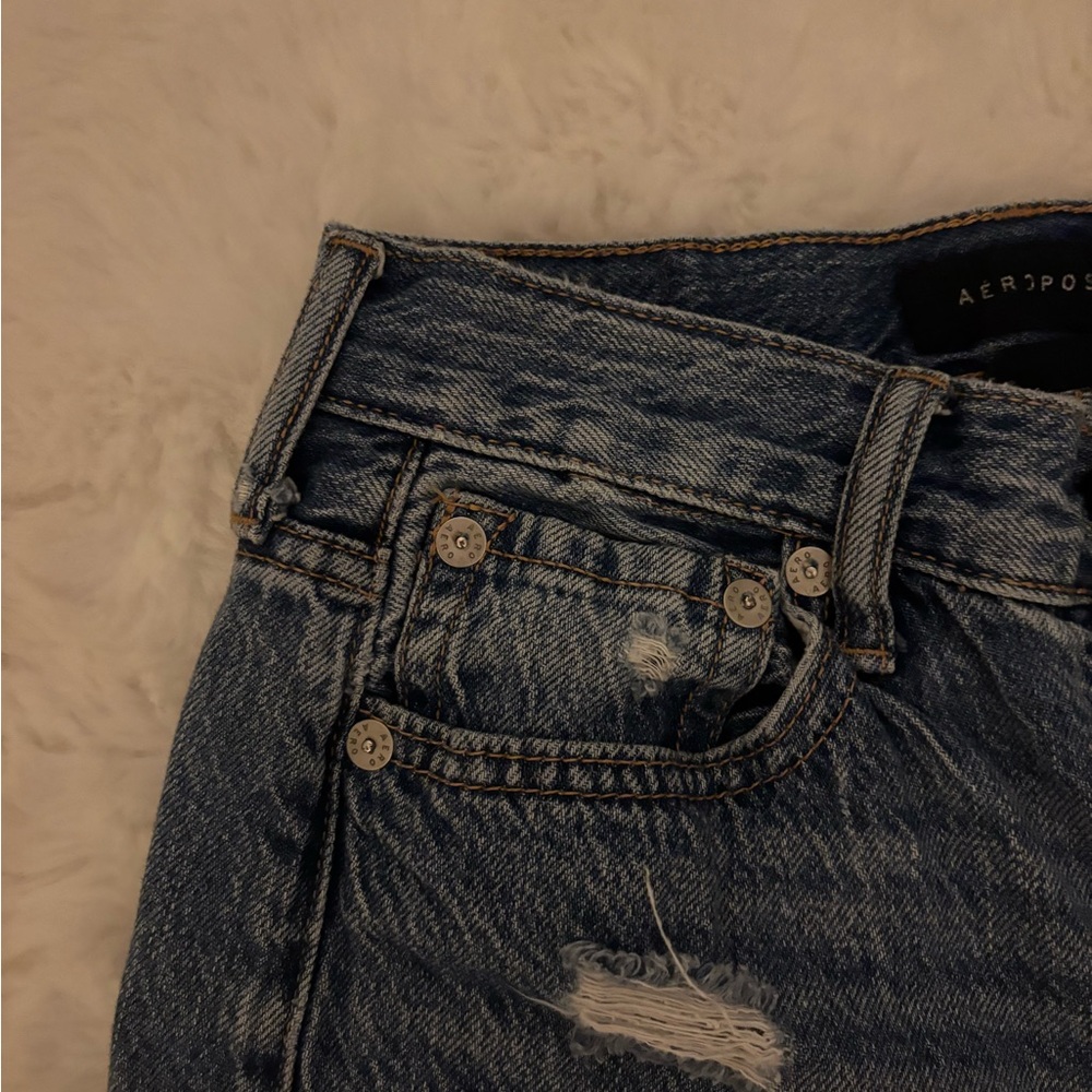 Aeropostale High Rise Distressed Blue Jeans